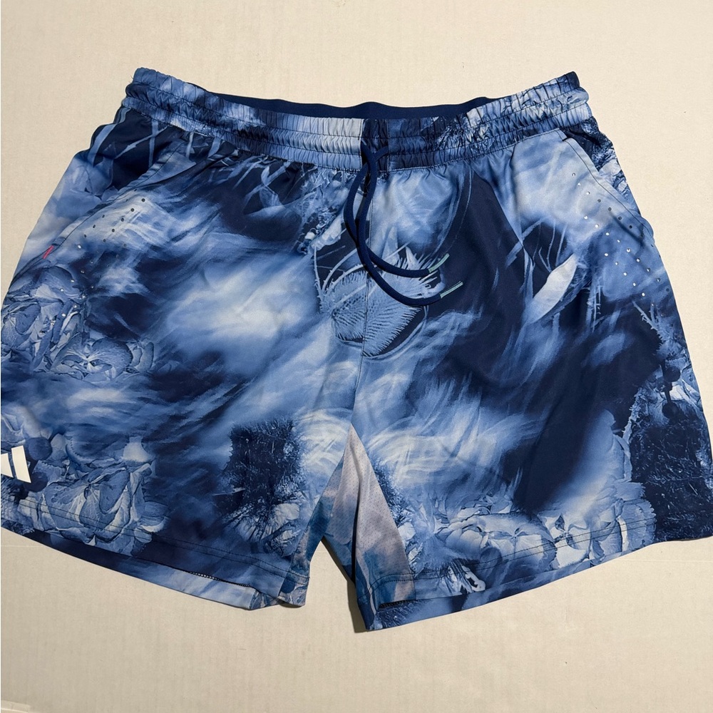 adidas abstract pattern‎ blue swim trunks shorts, men's xl #1343
